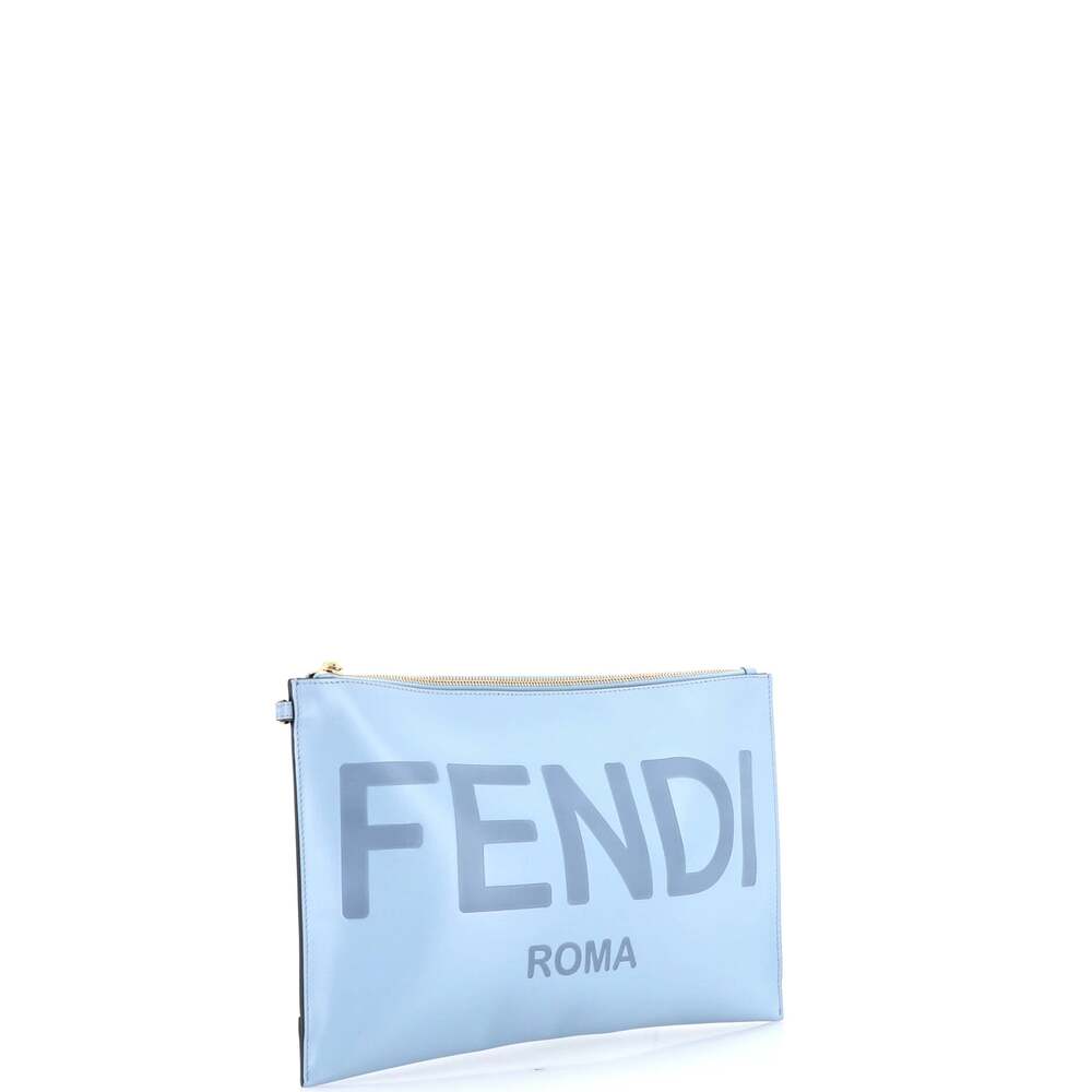 Fendi Logo Flat Wristlet Pouch Embossed #245681F12B - Picture 2 of 8